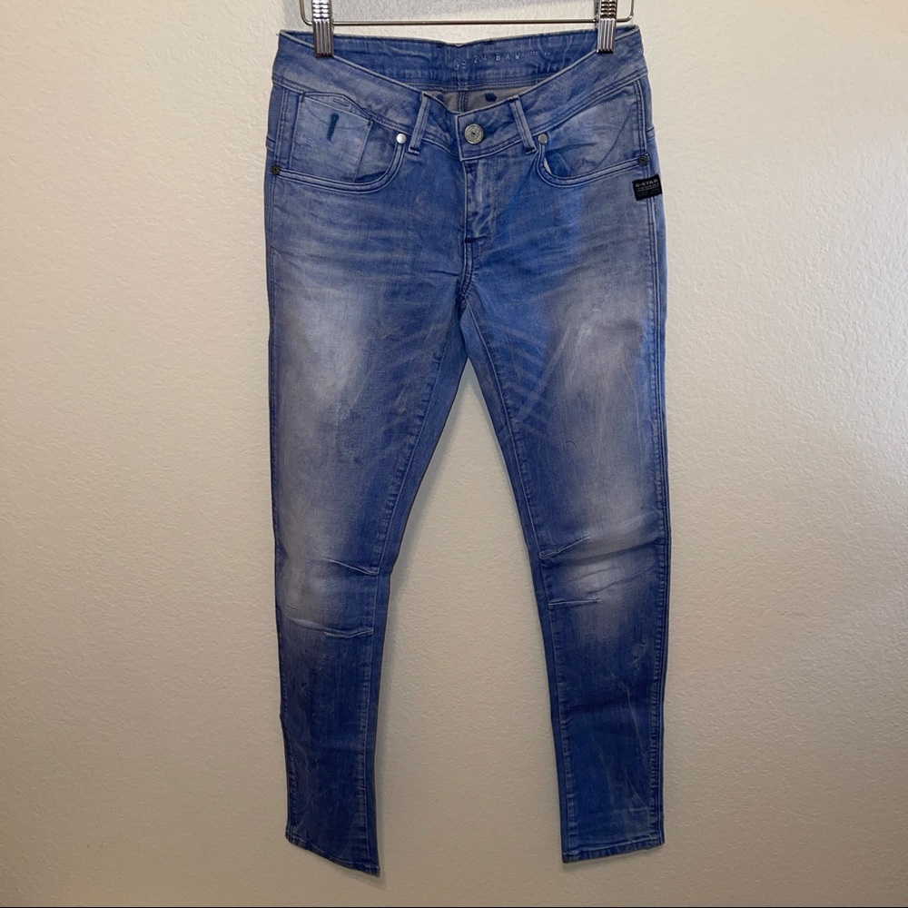 G-Star Raw Denim Refender Medium Aged Wash Low Rise Skinny Jeans Size 27